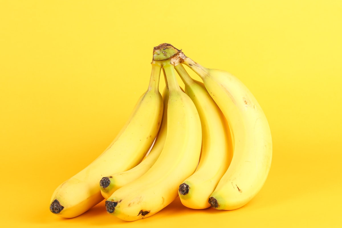 A bunch of ripe yellow bananas